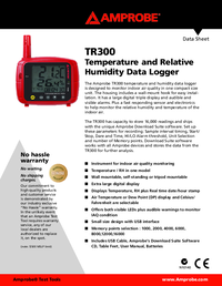 Thumbnail of document Data Sheet - TR300 Temperature and Relative Humidity Data Logger